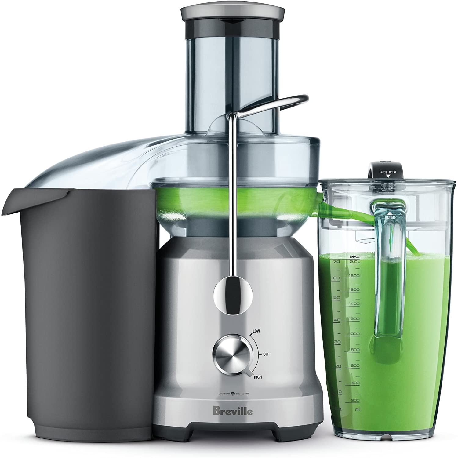 Breville BJE430SIL Juice Fountain Cold Centrifugal Juicer Silver Kim Chi Avocado